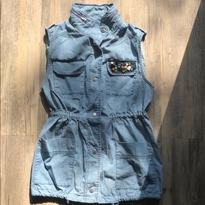 Forever21 Denim Drawstring Vest